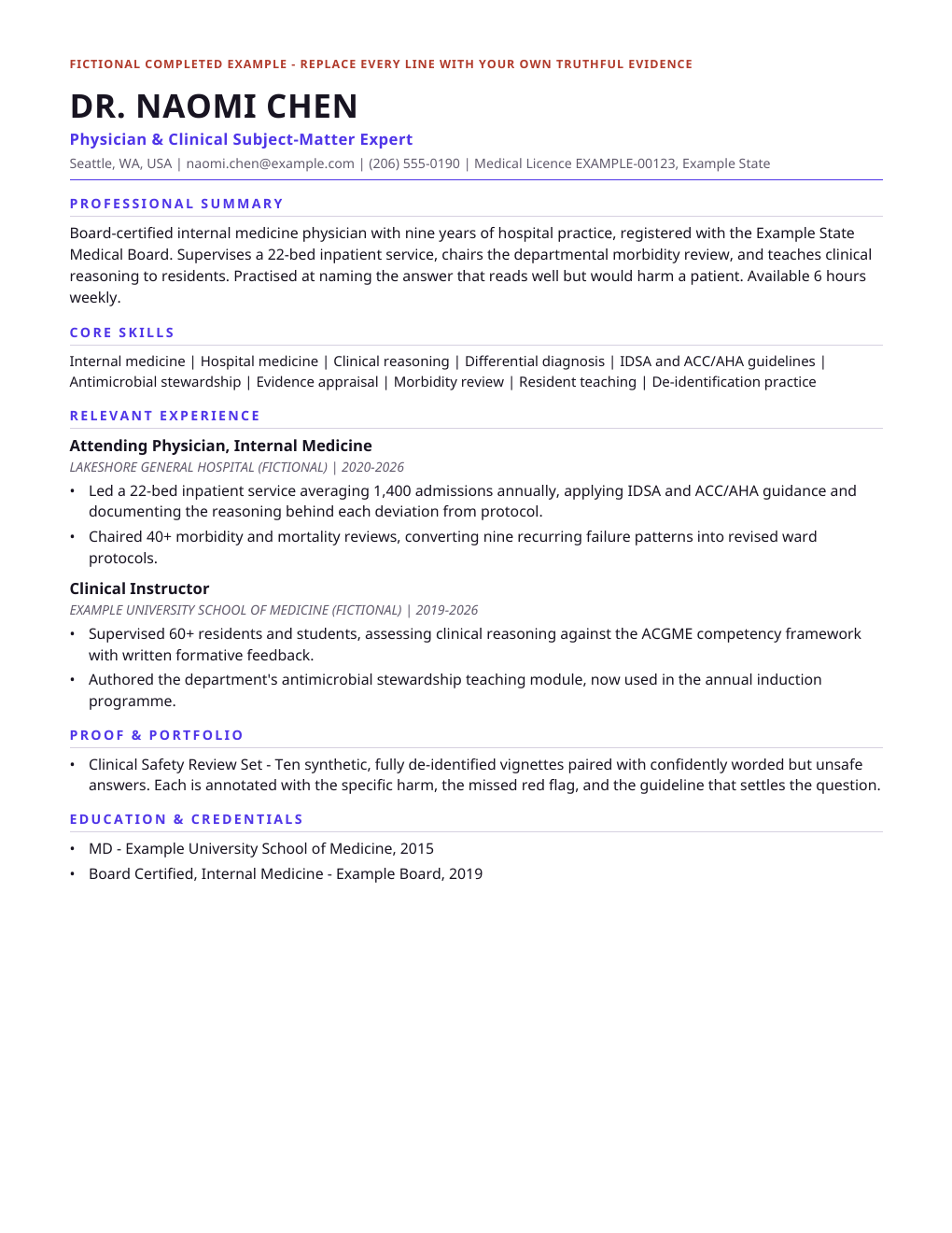 Page one of the medicine lane resume template, one of 46 editable ATS-friendly templates in the kit